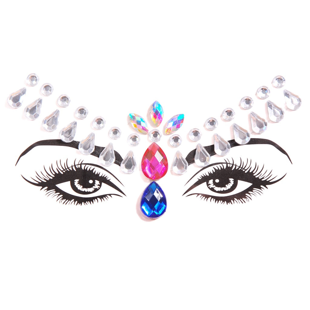EDM Electronic Music Festival Face Pasters Eyebrow Stick-on Crystals Resin Drill Carnival Diamond Sticker Masquerade Face Decoration