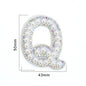 TonyBead 26 English Alphabet A-Z Pearl Letter Patches Rhinestone Patch Sewing On Patches Stripe Badge DIY Name