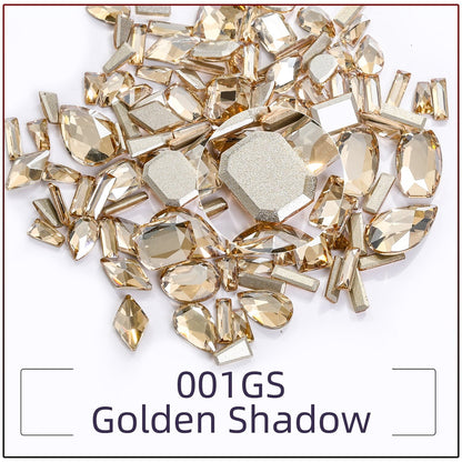 TonyBead 20Pcs Mixed Shape Flatback Stone Gem Glass Nail Art Rhinestone For Jewelry Making Loose Strass Crystal Nail Accessories Nail Drill kuku