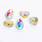 Yichuan Drop Rhinestone Sew-on Glass Golden Base Stones Crystal For Decoration and Crafts Clothes Sewn Rhinestones For Needlework