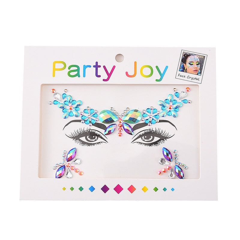 Electronic Music Festival Face Pasters Children's Stage Performance Face Stickers Stickers Crystal Eyes Rhinestone Stickers
