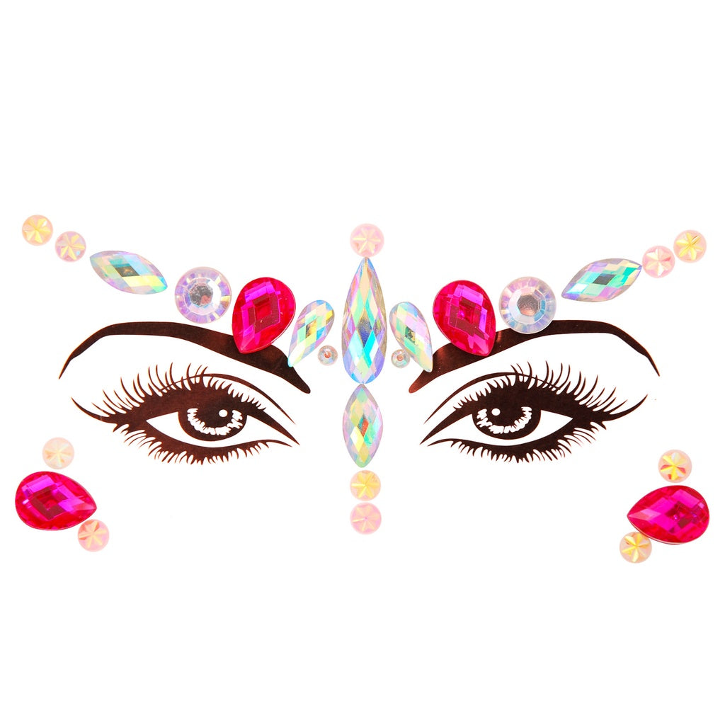 EDM Electronic Music Festival Face Pasters Eyebrow Stick-on Crystals Resin Drill Carnival Diamond Sticker Masquerade Face Decoration