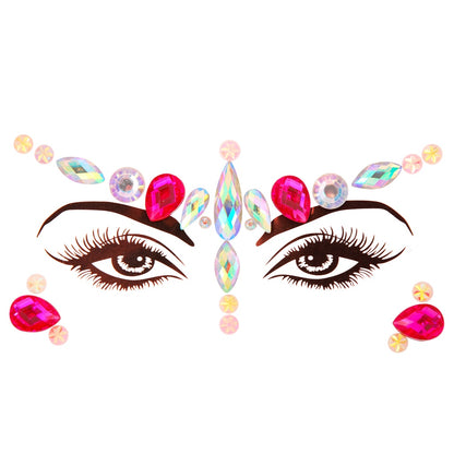 EDM Electronic Music Festival Face Pasters Eyebrow Stick-on Crystals Resin Drill Carnival Diamond Sticker Masquerade Face Decoration