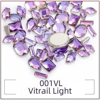 TonyBead 20Pcs Mixed Shape Flatback Stone Gem Glass Nail Art Rhinestone For Jewelry Making Loose Strass Crystal Nail Accessories Nail Drill kuku