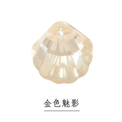 【Genuine in stock】Fashion accessories rhinestones Shell Shaped 16mm 6 colors K9 Glass Crystal Stones Pendant with Single Hole for DIY Jewelry Making Hair Accessories