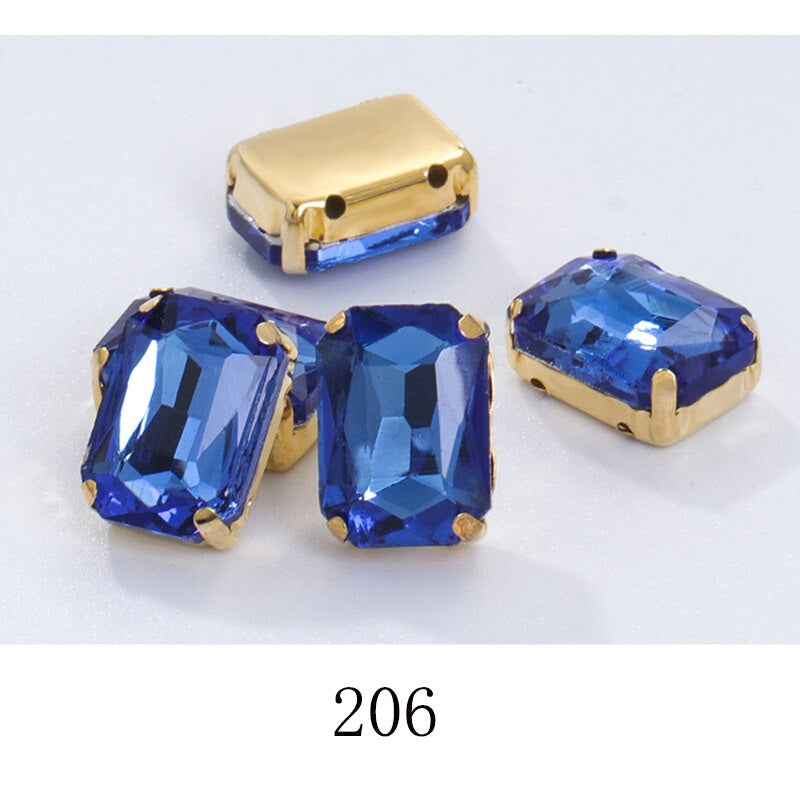 Rectangle Shape 10X14 13X18mm Glass Rhinestones With Claw Sew On Stone Strass Diamond For Clothes Rhinestones for Crystal Crafts