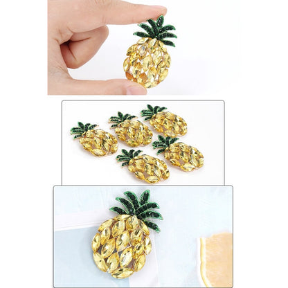 1pcs Vintage luxury yellow pineapple brooch creative design versatile silk scarf brooch