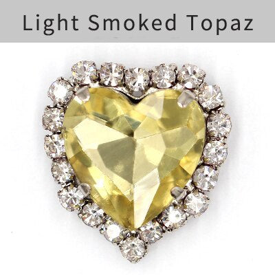 TonyBead kuku logam yang digunakan pada pakaian,heart Shape Glass Rhinestones With Claw Sew On Crystal Stone Metal Base Buckle For Clothes Strass Diamond Sewn Rhinestones