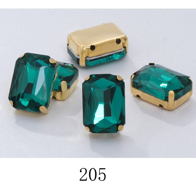 Rectangle Shape 10X14 13X18mm Glass Rhinestones With Claw Sew On Stone Strass Diamond For Clothes Rhinestones for Crystal Crafts
