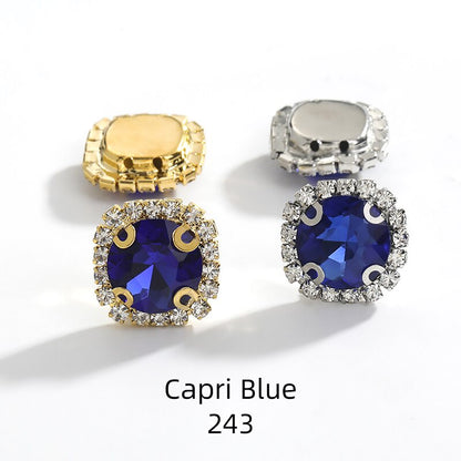 10pcs Gemstone Flower Rhinestone Round Crystal Pointback Strass Jewerlry Stone With Claw DIY Sewing Buttons In Clothes