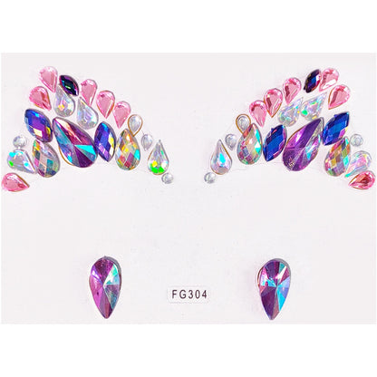 Tattoo Sticker Face Rhinestone Diamond Forehead Stickers Creative Stage Beauty Stickers Face Pasters
