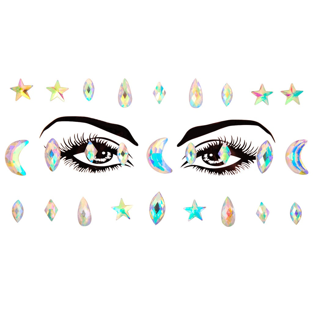 EDM Electronic Music Festival Face Pasters Eyebrow Stick-on Crystals Resin Drill Carnival Diamond Sticker Masquerade Face Decoration