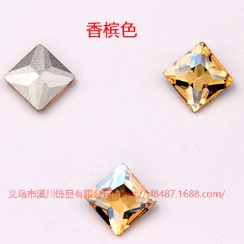 High Quality Square Crystal AB Rhinestone Flatback Glass Sew On Stone For Garment
