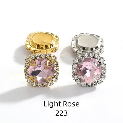 10pcs Gemstone Flower Rhinestone Round Crystal Pointback Strass Jewerlry Stone With Claw DIY Sewing Buttons In Clothes