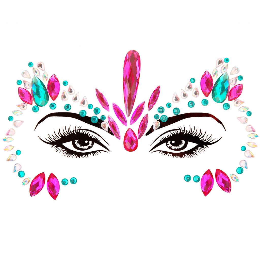 EDM Electronic Music Festival Face Pasters Eyebrow Stick-on Crystals Resin Drill Carnival Diamond Sticker Masquerade Face Decoration