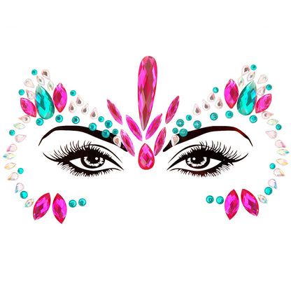 EDM Electronic Music Festival Face Pasters Eyebrow Stick-on Crystals Resin Drill Carnival Diamond Sticker Masquerade Face Decoration