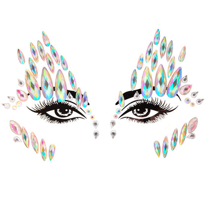 EDM Electronic Music Festival Face Pasters Eyebrow Stick-on Crystals Resin Drill Carnival Diamond Sticker Masquerade Face Decoration