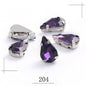 20pcs 5x8mm 6x10mm Drop Crystal Stone With silver bottom Rhinestone for Sewing on Clothes Sewn on Rhinestone for Needlework