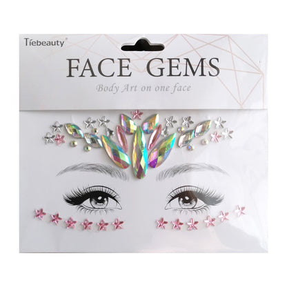 Tattoo Sticker Face Rhinestone Diamond Forehead Stickers Creative Stage Beauty Stickers Face Pasters