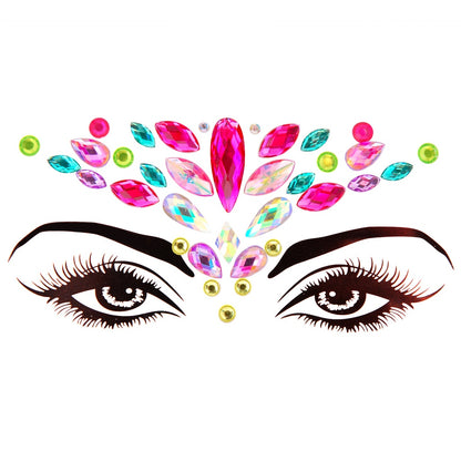 EDM Electronic Music Festival Face Pasters Eyebrow Stick-on Crystals Resin Drill Carnival Diamond Sticker Masquerade Face Decoration