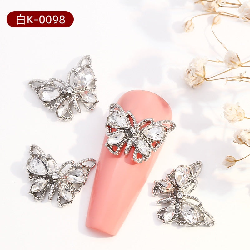 New Design Gem Designs Nail Butterfly Alloy Crystal Stones For Nail Art Decoration