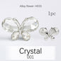 TonyBead 5Pcs Crafts Butterfly Rhinestone Appliques Jewelry Charms Handmade Trendy Glue on Glass Decorations Big Crystal AccessoriesBarang kemas，Kelengkapan