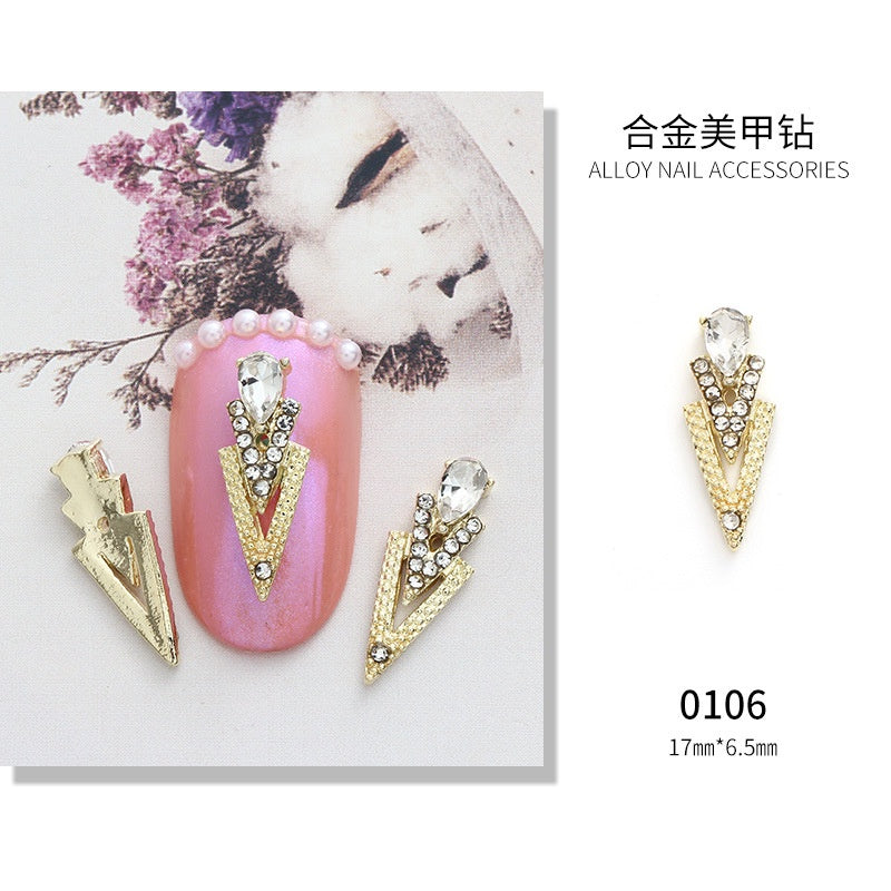3D Nail Art 2pcs Alloy Kawaii Colorful Design Alloy Accessories Rhinestone Nail Charm