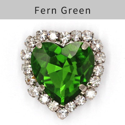TonyBead kuku logam yang digunakan pada pakaian,heart Shape Glass Rhinestones With Claw Sew On Crystal Stone Metal Base Buckle For Clothes Strass Diamond Sewn Rhinestones