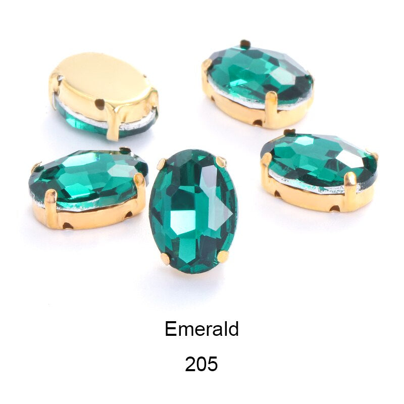 Oval Shape Glass Rhinestones With Claw Sew On Crystal Stone Strass Diamond For Clothes Rhinestones For Needlework