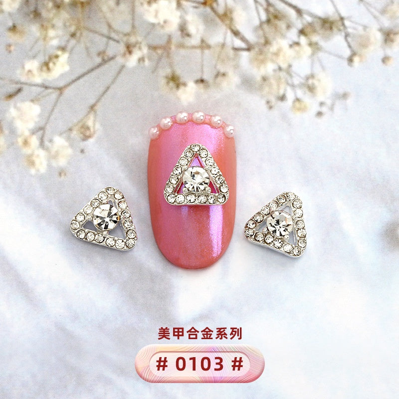 New Designs Ppearl Nail Art Salon Supplies Zircon Diy 3d Metal Alloy Nail Art Charms Stickers