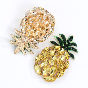 1pcs Vintage luxury yellow pineapple brooch creative design versatile silk scarf brooch