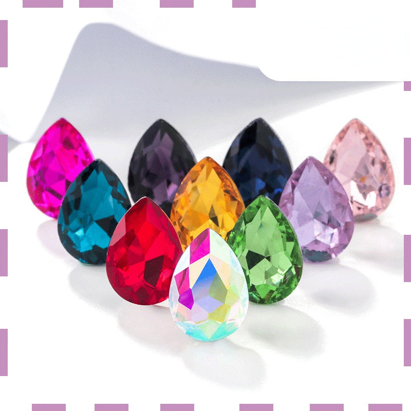 Rhinestones 10PCS Glass Water Drop Crystal Mobile Phone Diy Accessories Hair Accessories Handmade