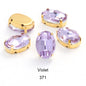 50pcs 6*8mm/8*10mm Oval Glass Rhinestones with Clawed Sewn Crystal Strass Diamond Clothes Rhinestones DIY