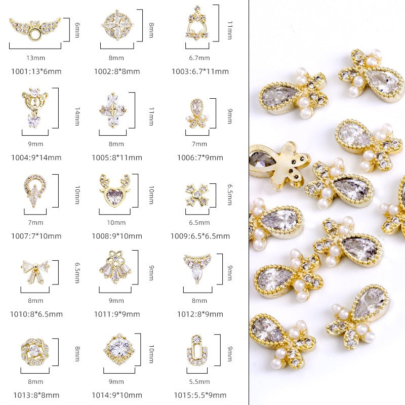 New Alloy Zircon Nail Accessories DIY Nail Paste Luxury Accessories