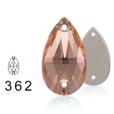 7 * 12Mm water drop flat buckle handmade perforated hand sewn drill clothing accessories high-grade rhinestone water drop hand sewn stone