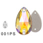 11 * 18Mm water drop flat buckle handmade perforated hand sewn drill clothing accessories high-grade rhinestone water drop hand sewn stone