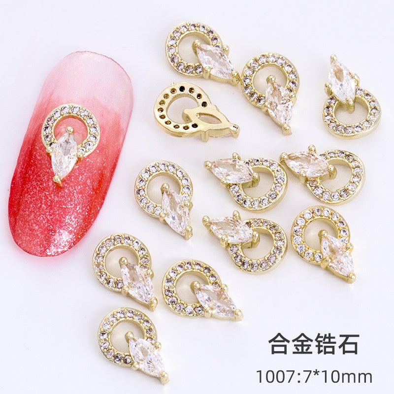 New Alloy Zircon Nail Accessories DIY Nail Paste Luxury Accessories