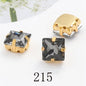 8/10mm 50PCS Square Shape Glass Rhinestones with Golden Claw Sew on Crystal Stone for Clothes Decoration Dress