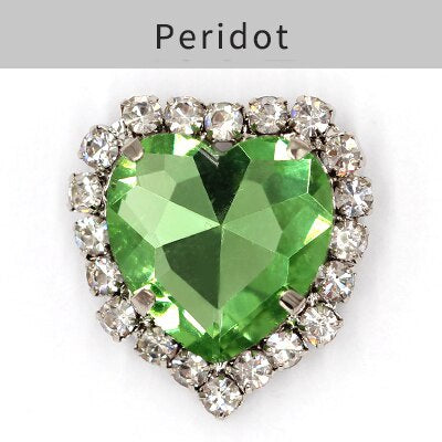TonyBead kuku logam yang digunakan pada pakaian,heart Shape Glass Rhinestones With Claw Sew On Crystal Stone Metal Base Buckle For Clothes Strass Diamond Sewn Rhinestones