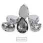 Drop Shape Glass Rhinestones With Claw White K Metal Base Buckle Sew On Crystal Stone Strass Diamond Rhinestones For Needlework