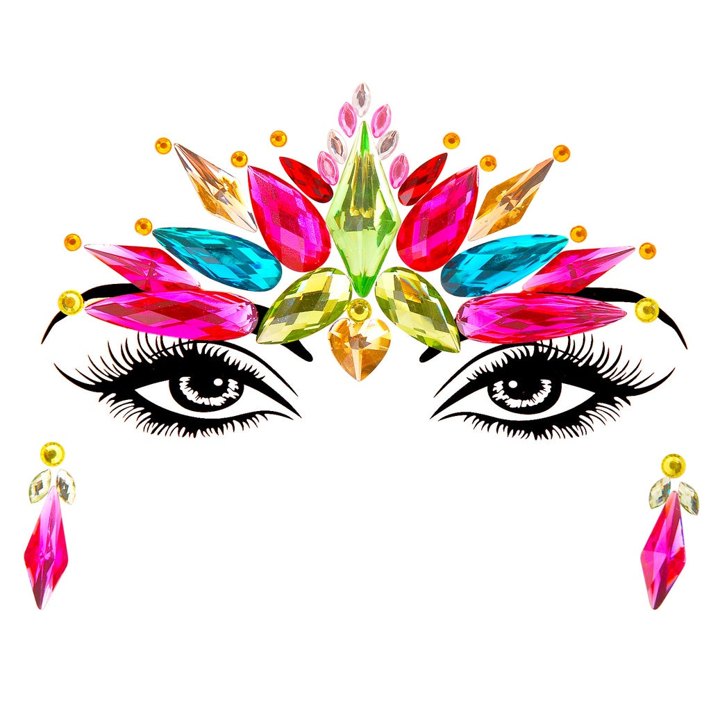 EDM Electronic Music Festival Face Pasters Eyebrow Stick-on Crystals Resin Drill Carnival Diamond Sticker Masquerade Face Decoration