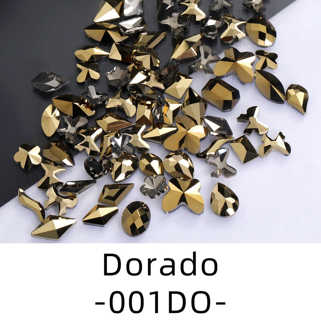 50pcs Flat Back Crystal Nail Parts Hearts 50 Pieces 3D Glass Rhinestones for Needlework Decoration Glitter Gems Design Fac