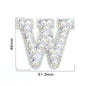 TonyBead 26 English Alphabet A-Z Pearl Letter Patches Rhinestone Patch Sewing On Patches Stripe Badge DIY Name