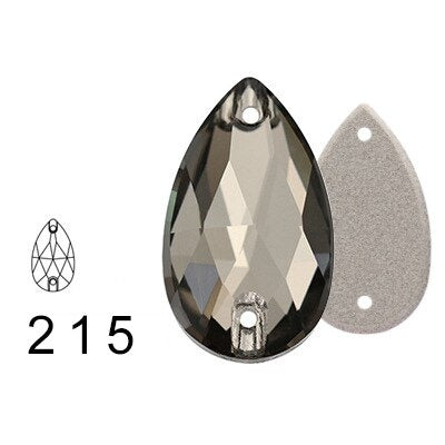 7 * 12Mm water drop flat buckle handmade perforated hand sewn drill clothing accessories high-grade rhinestone water drop hand sewn stone