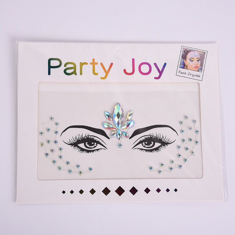 Electronic Music Festival Face Pasters Children's Stage Performance Face Stickers Stickers Crystal Eyes Rhinestone Stickers