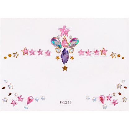 Tattoo Sticker Face Rhinestone Diamond Forehead Stickers Creative Stage Beauty Stickers Face Pasters