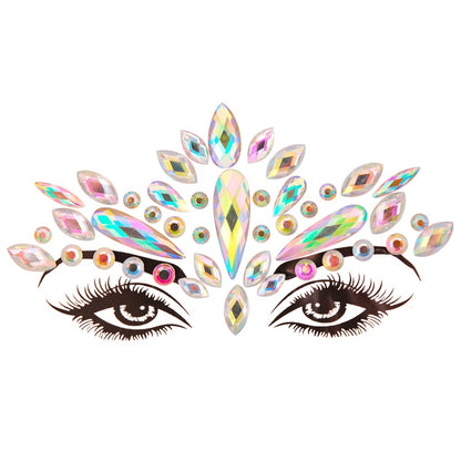 EDM Electronic Music Festival Face Pasters Eyebrow Stick-on Crystals Resin Drill Carnival Diamond Sticker Masquerade Face Decoration