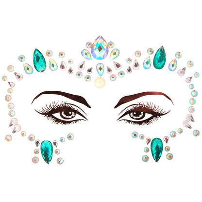 EDM Electronic Music Festival Face Pasters Eyebrow Stick-on Crystals Resin Drill Carnival Diamond Sticker Masquerade Face Decoration