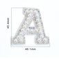 TonyBead 26 English Alphabet A-Z Pearl Letter Patches Rhinestone Patch Sewing On Patches Stripe Badge DIY Name