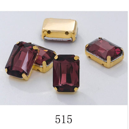 Rectangle Shape 10X14 13X18mm Glass Rhinestones With Claw Sew On Stone Strass Diamond For Clothes Rhinestones for Crystal Crafts